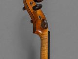 an old violin with a wooden back and a long neck
