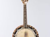 a close up of a banjo hanging from a string