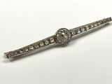 une photo d'une pince à cravate en argent sertie de diamants
