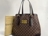 Sac fourre-tout Louis Vuitton en toile Damier et cuir