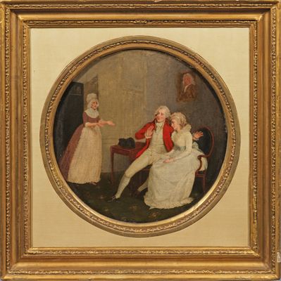 une image représentant un tableau où l'on voit un homme et une femme assis à une table