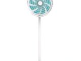 a white pedestal fan sitting on top of a white stand