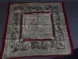 un vieux journal avec une bordure rouge et une photo de personnes dessus