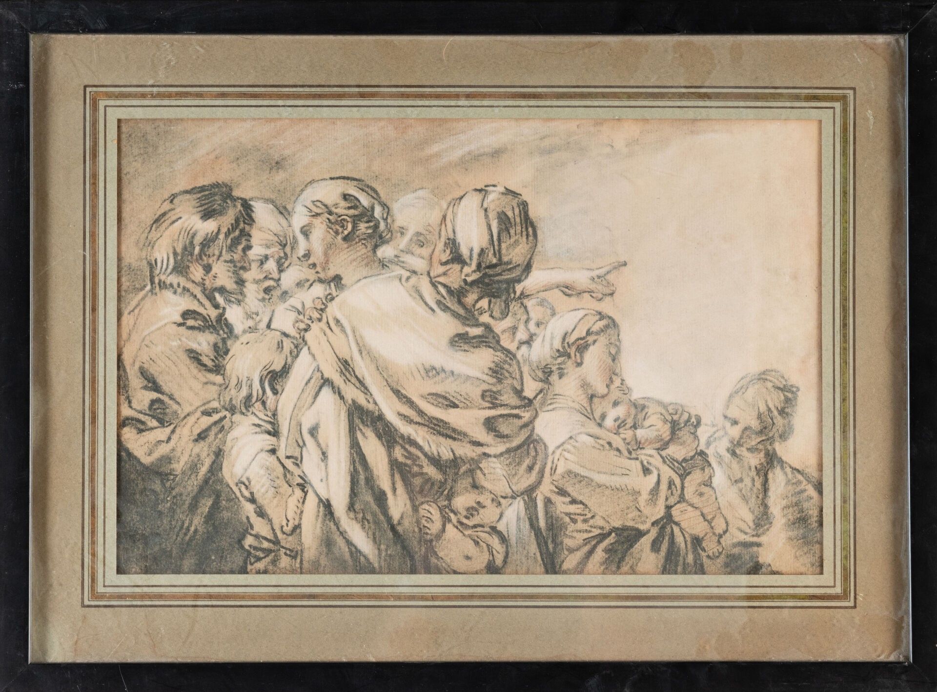 François BOUCHER d'après. Groupe de personnages Estampe H. 24,5 cm - L. 38,5 cm (à vue)