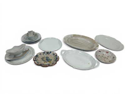 a lot of plates that are sitting on a table