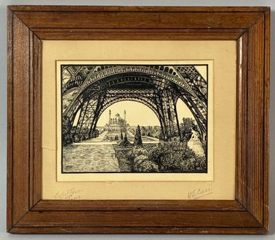 a framed picture of the eiffel tower in paris
