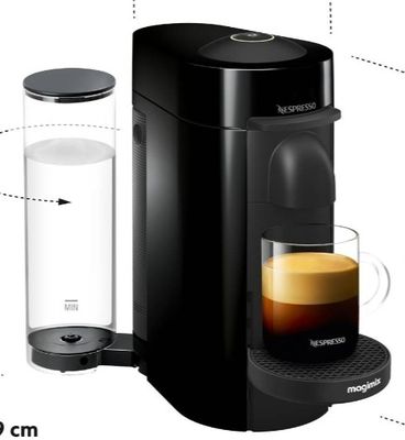 un schéma représentant une machine à café avec une tasse de café à côté