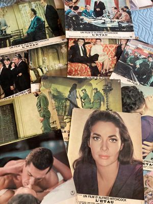 many pictures of a woman and a man on a bed