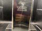 a clear display case with a picture of a person holding a phone
