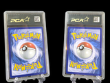 two packs of pokemon action cards on a black background