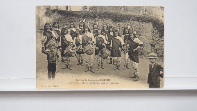 Felletin : Souvenir du Concours. Un groupe de Tambours et Clairon...