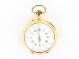 Montre de poche plaquée or avec chiffres romains et chiffres romains
