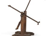 an old wooden windmill on a white background with a white background