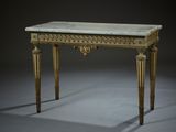 an image of a table with a marble top and gold legs