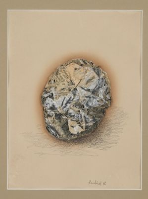 une image représentant un dessin d'un rocher dans un cadre
