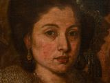portrait of a woman in a fur coat and a man in a hat