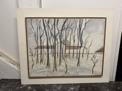 une image représentant un tableau d'une maison dans les bois