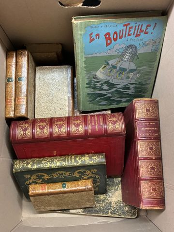 Carton de livres dont PIZZETTA dictionnaire populaire illustré d’...