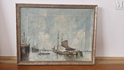 une image d'une image d'une peinture d'un bateau dans l'eau