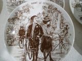 une assiette avec la photo d'un homme et d'une femme