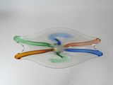 a glass plate that has four different colors on it
