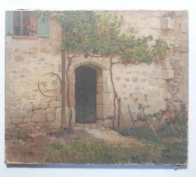 René DE BRAUX (1868-1938) Porte de manoir en Bretagne