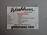 a label on the back of a guitar that says washburn guitars
