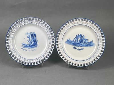 Emile GALLE (Lorraine), période Saint-Clément. Paire d’assie… - Photo 1