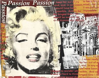 a collage of a woman ' s face on a poster