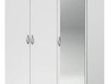 a white wardrobe with two drawers and a mirror