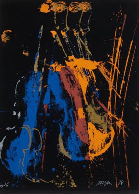 une image représentant un tableau représentant un violon sur fond noir