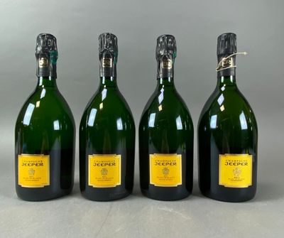 4 B Champagne, Brut, Blanc de blancs, Grande Réserve, Jeeper