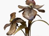 a statue of a flower with a butterfly on top of it