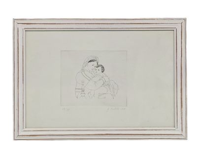 an image of a drawing of a man and a woman sitting on a bench