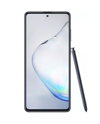 un Samsung Galaxy Note 10 Lite avec un stylet posé dessus