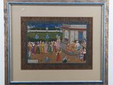 painting of a painting of a group of people in a courtyard