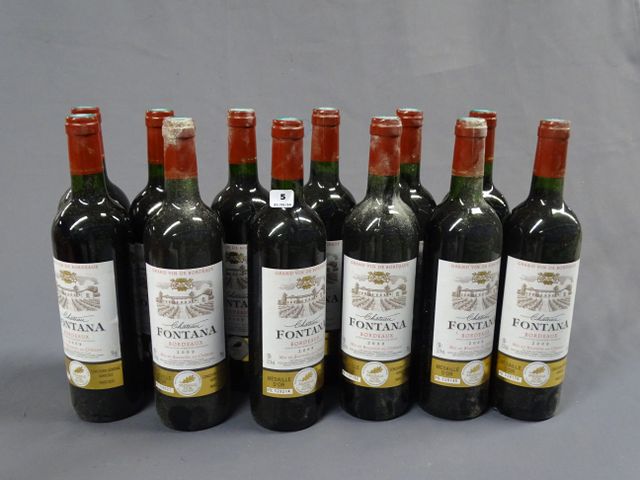 CHATEAU FONTANA ; 12 bouteilles BORDEAUX, année 2009 (bouteilles ...