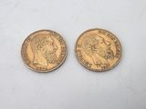 two gold sovereigns, one of which is a sovereign and the other of which is a sovereign