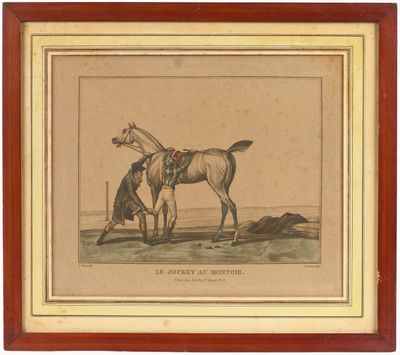 une vieille photo représentant un cheval et un homme dans un champ