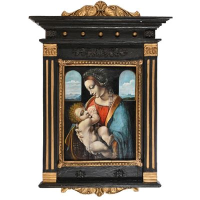 une image d'un tableau représentant une femme tenant un bébé dans ses bras