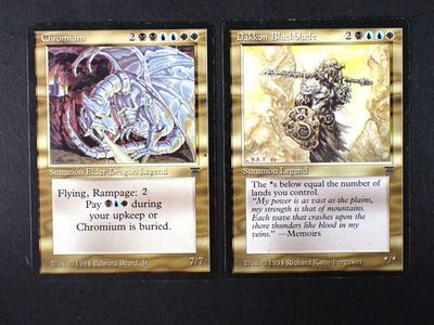 two cards of the same type are displayed on a black surface