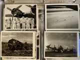 several old black and white photos of men standing in front of an airplane
