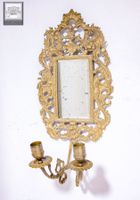Applique en bronze à 2 bras de lumière avec miroir réflecteu… (photo 2)