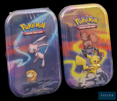 deux boîtes de cartes à collectionner Pokémon à l'intérieur