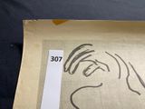 a picture of a drawing of a woman on a piece of paper