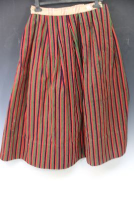 an old skirt hanging on a hanger in front of a blackboard