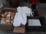 many boxes of stuff that are sitting on the floor
