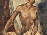 an image of a painting of a woman in a turban holding a bowl