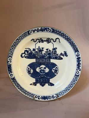 an image of a plate with a blue and white design on it