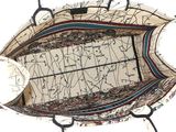 an image of a handbag made of fabric and metal